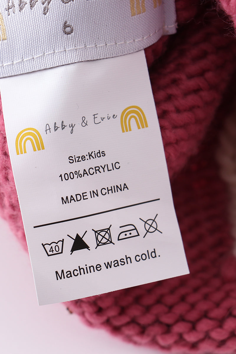 Pink Be Mine Knit Beanie Pom Pom Hat