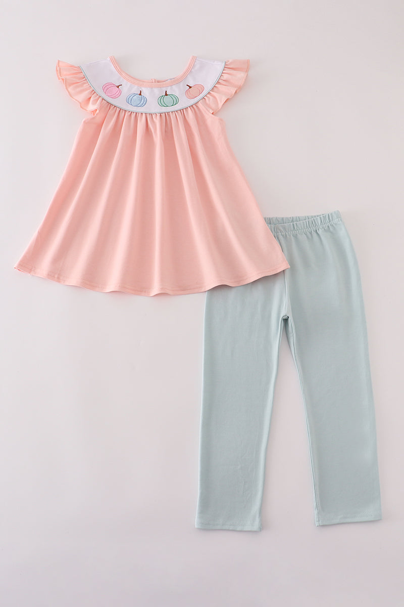 Pink Embroidery Pants Set