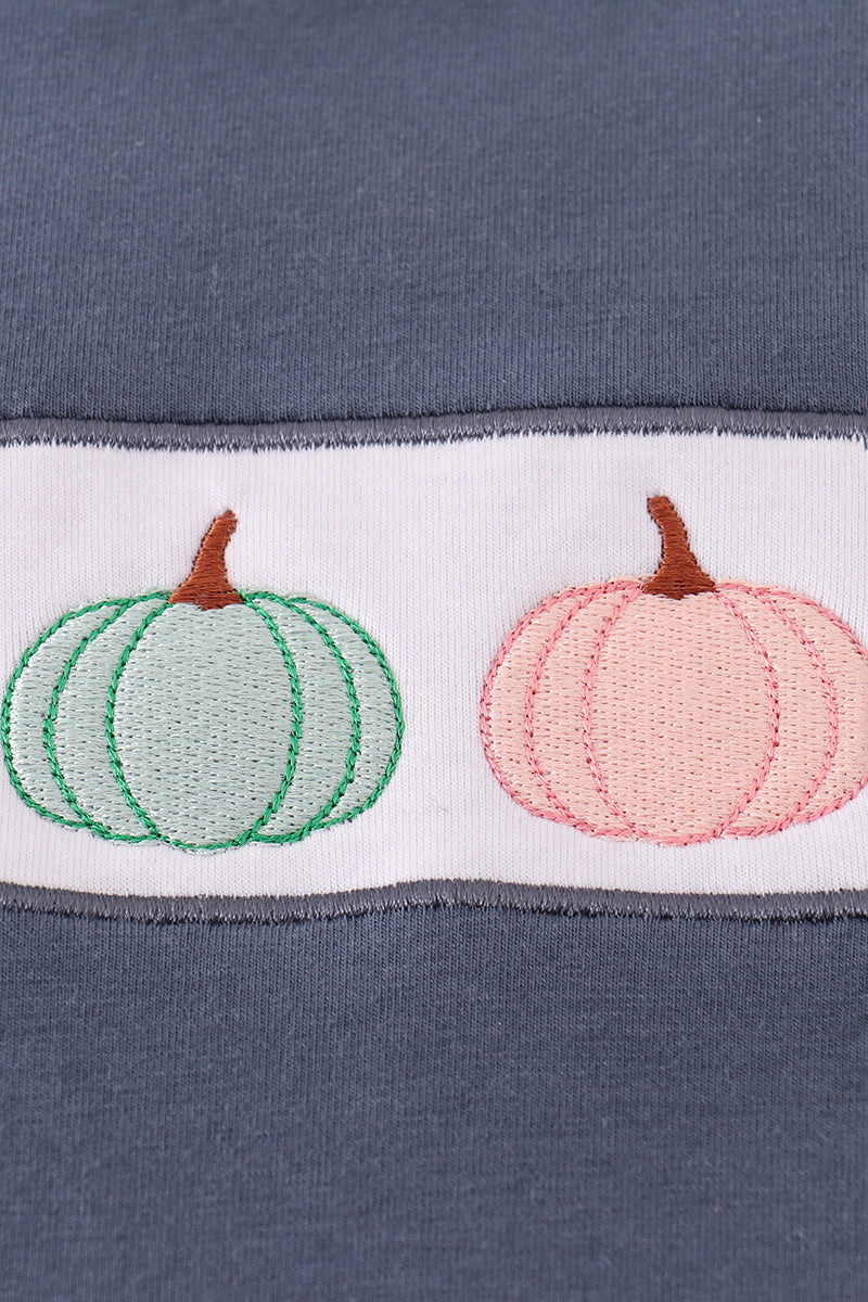 Navy Pumpkin Embroidery Jonjon
