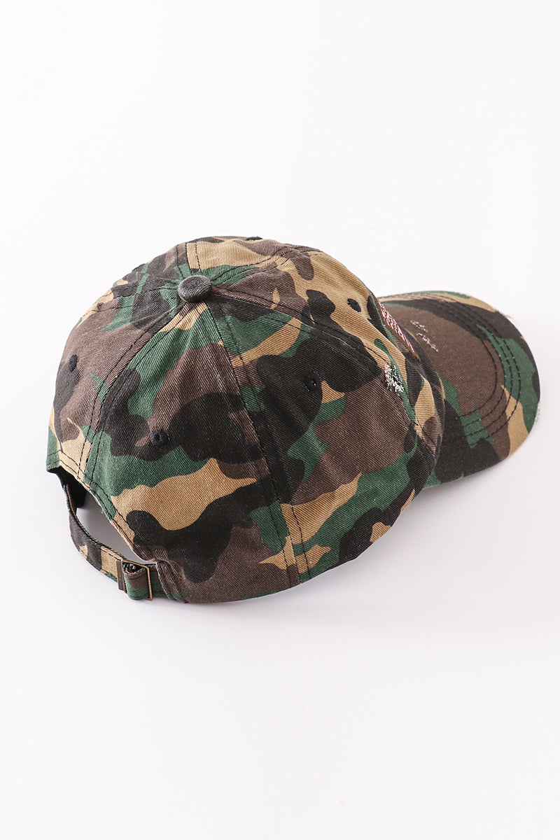 Camouflage Flag Vintage Hat Mom & Me