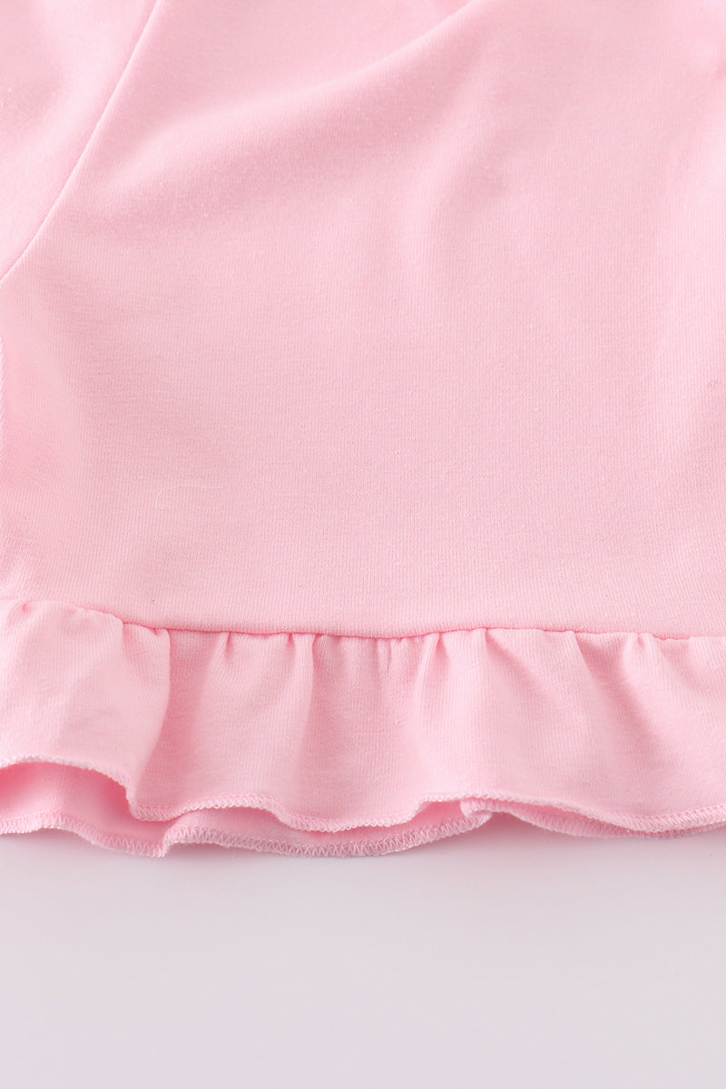 Pink Seersucker Cross Floral Embroidery Set