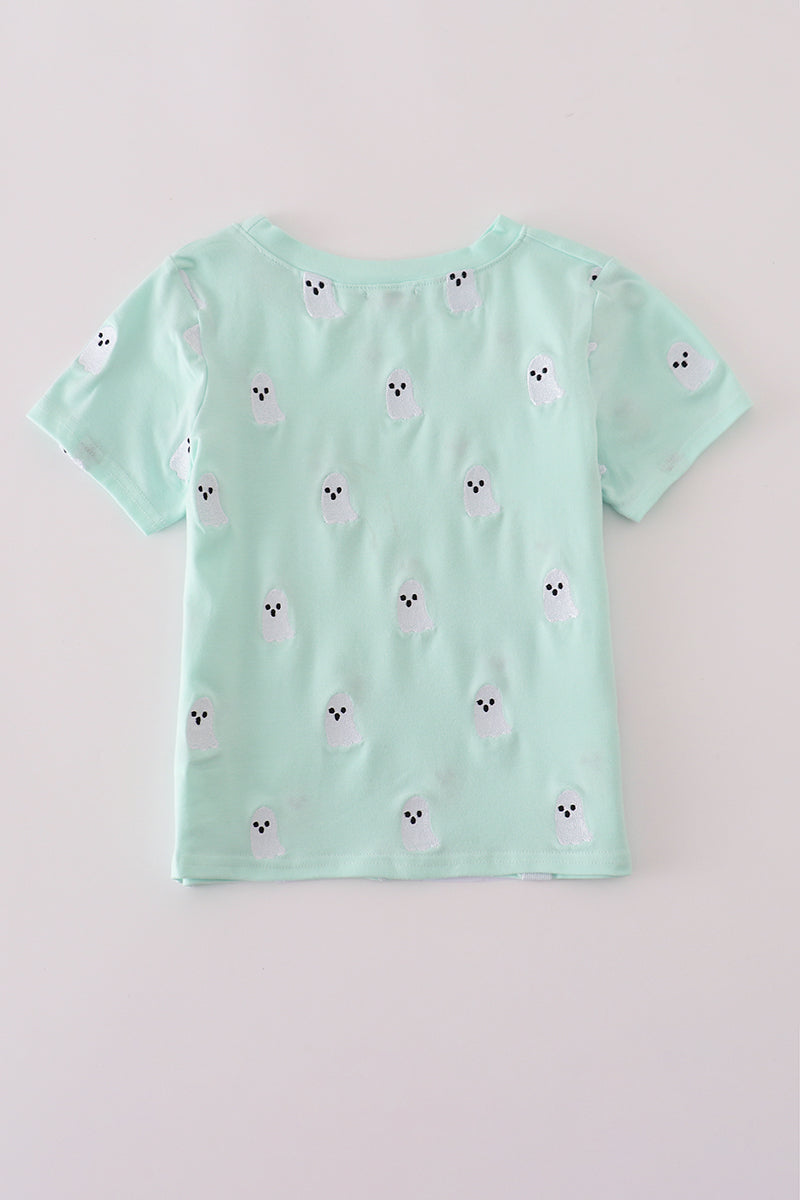 Green Ghost Embroidery Top