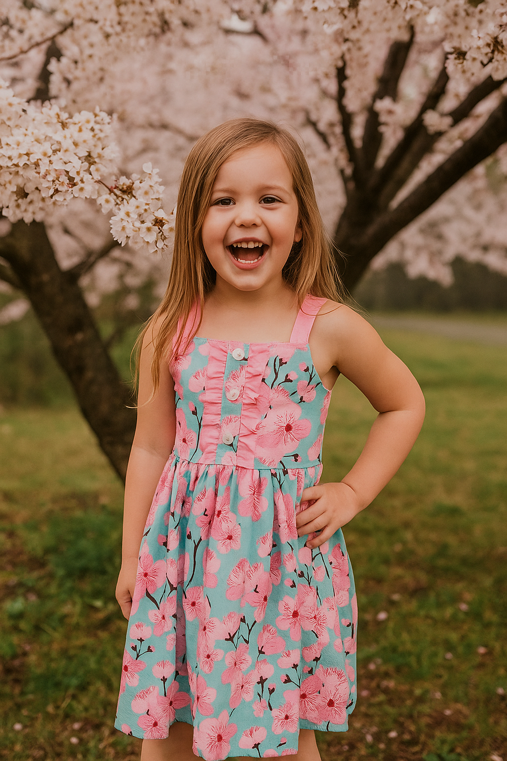 Blossoming Cherries Girl Dress