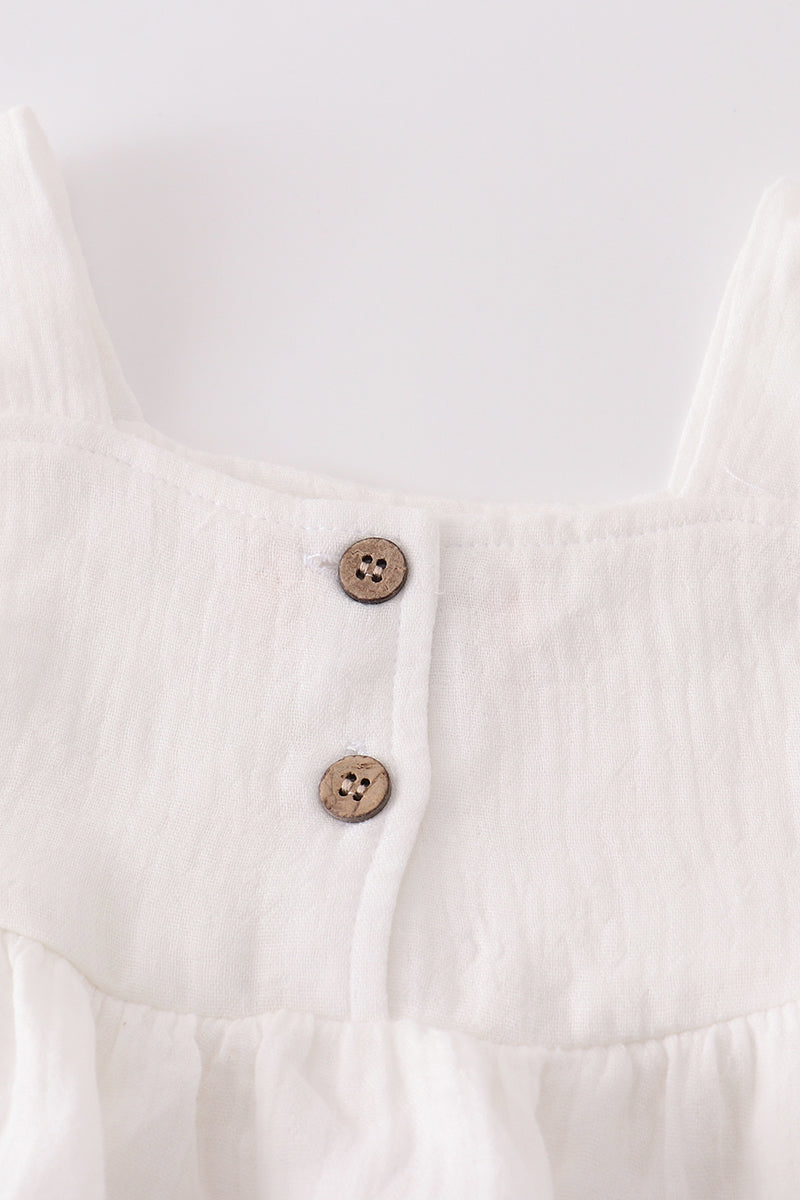 Premium White Muslin Ruffle Baby Set