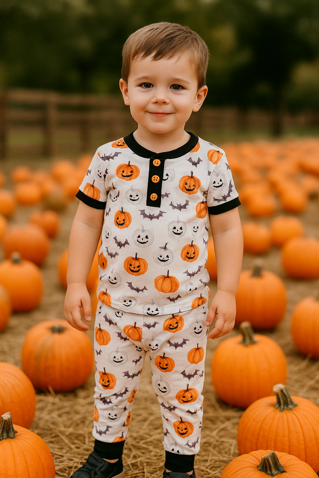 Black Pumpkin Boys Pants Set