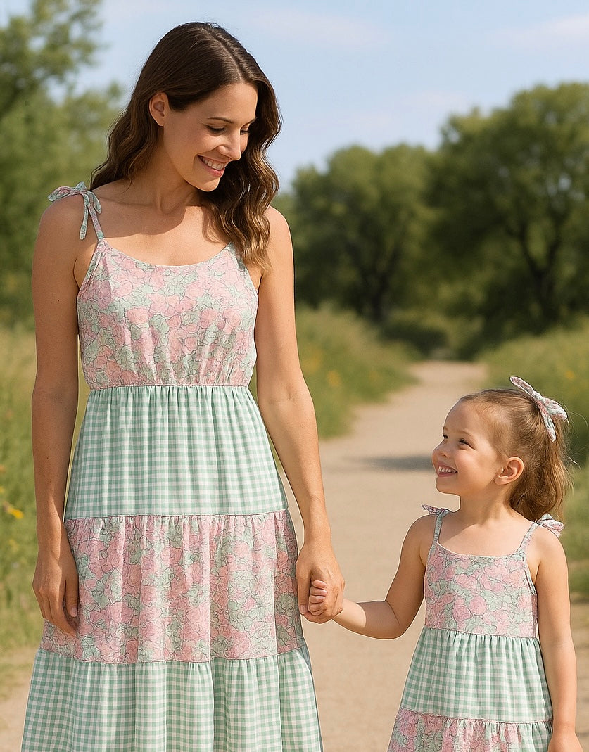 Garden Gingham Mom & Me Tiered Dress