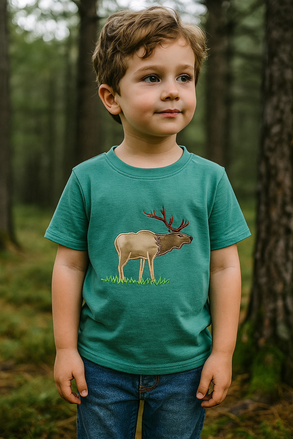 Blue Deer Applique Top