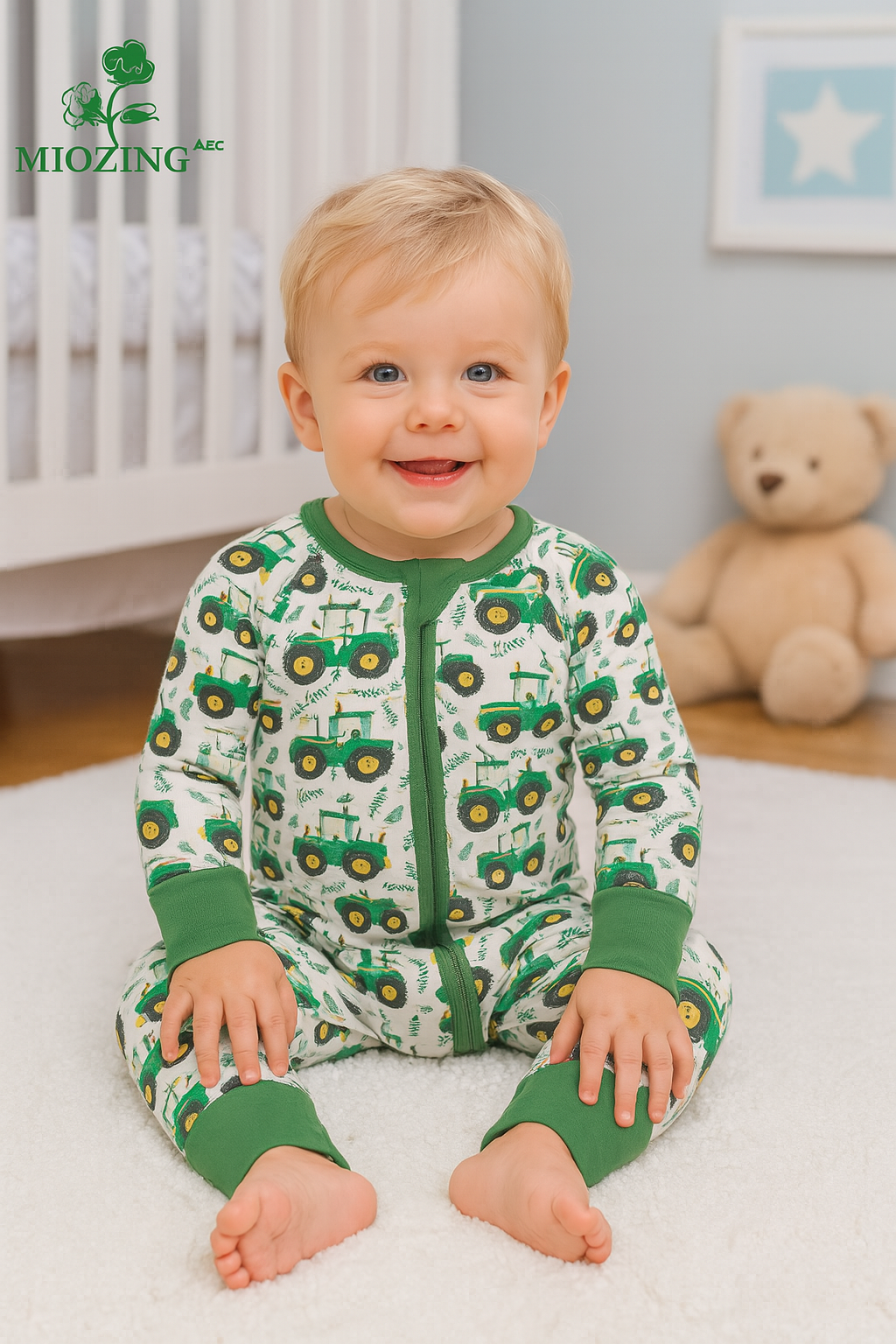 Big Green Tractor Bamboo Convertible Romper