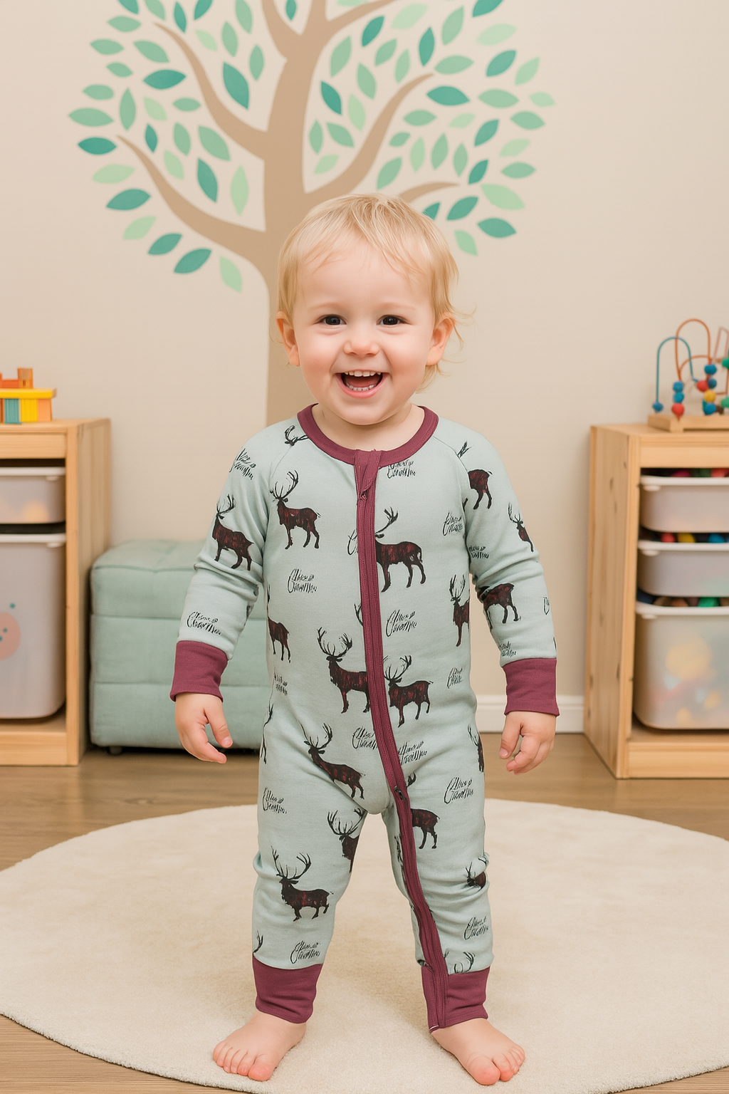 Reindeer Red Bamboo Convertible Romper