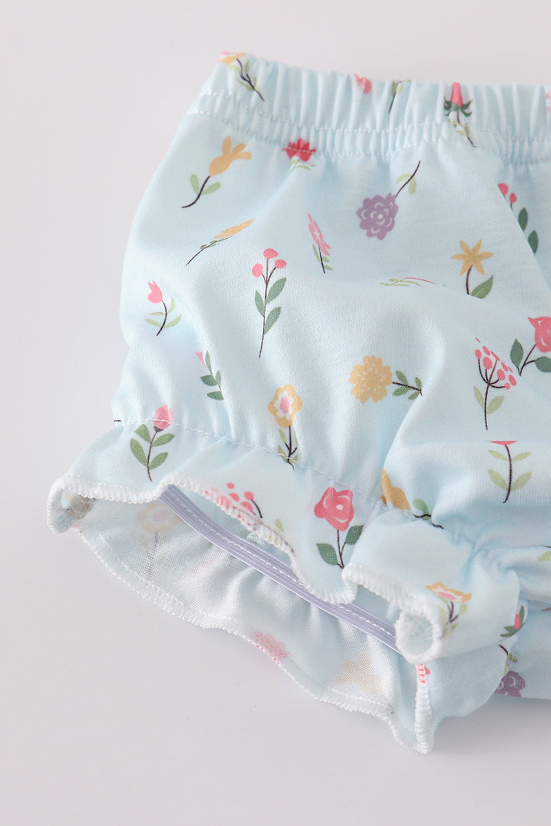 Blue Floral Bloomer Set