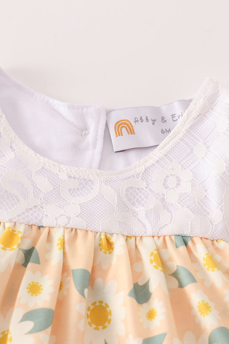 Yellow Floral Lace Bubble