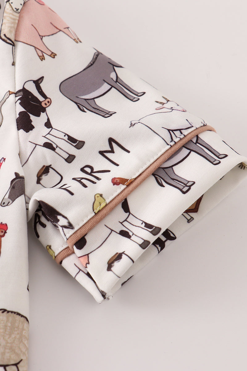 Beige Farm Girl Pajamas Set