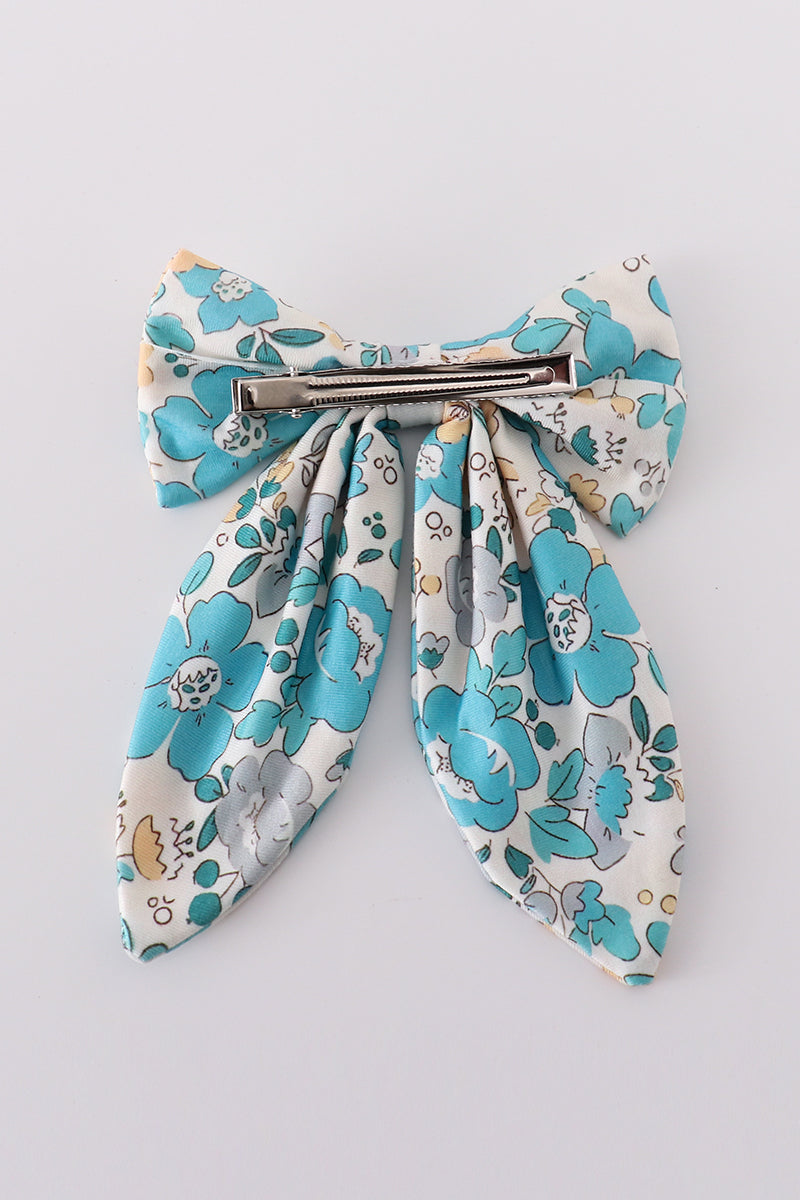 Blue Aqua Meadow Girl Sailor Bow