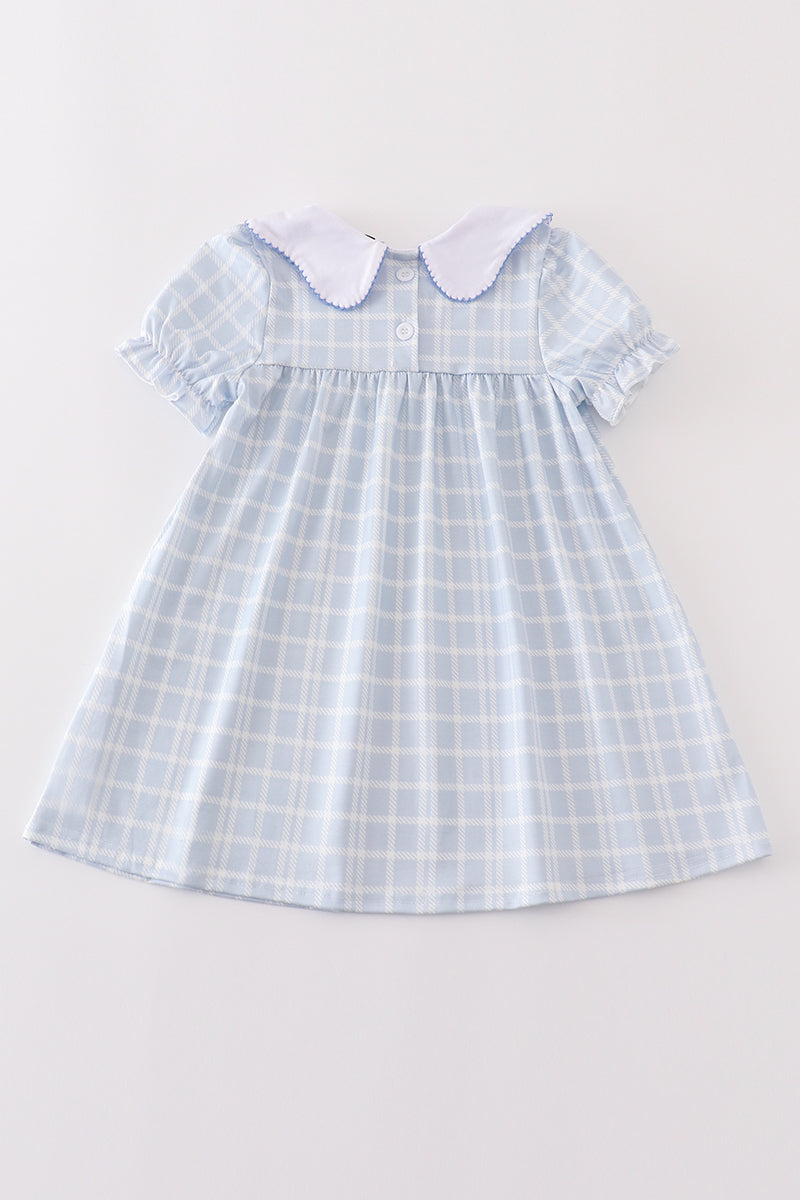 Blue Thanksgiving Turkey French Knot Dress