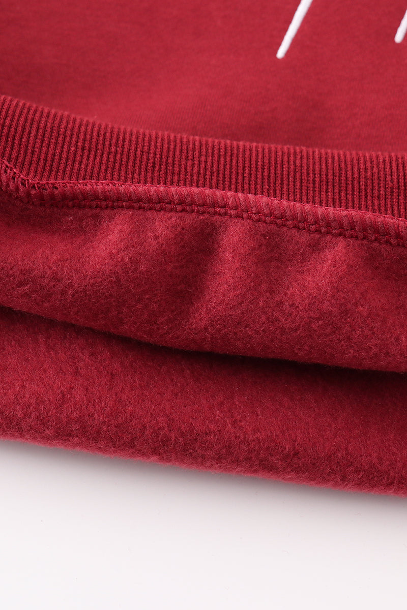 Maroon Thankful Fleece Mom&Me Sweatshirt