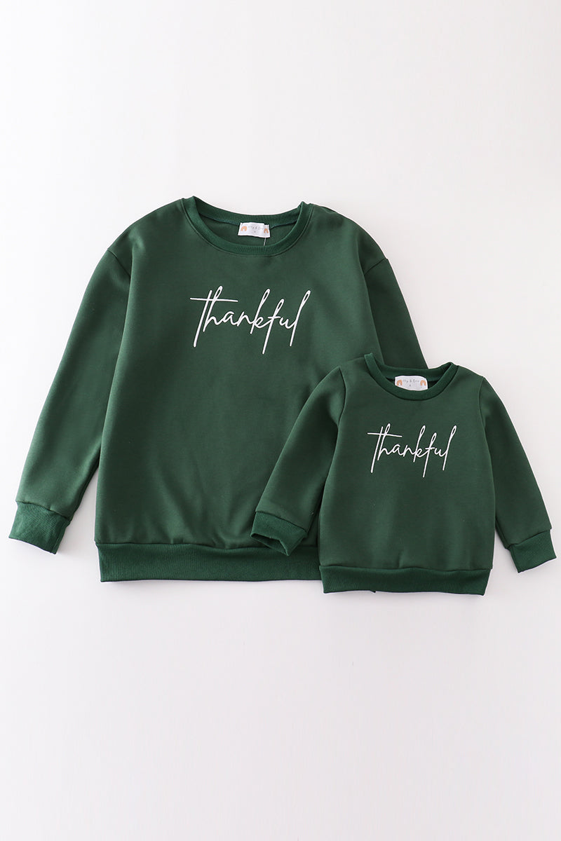 Forest Thankful Fleece Mom&Me Sweatshirt