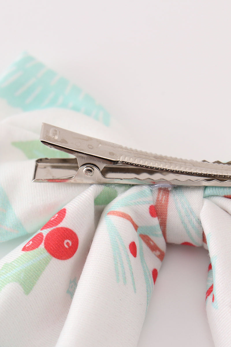 Christmas Tree Car Print Hair Sailor Bow