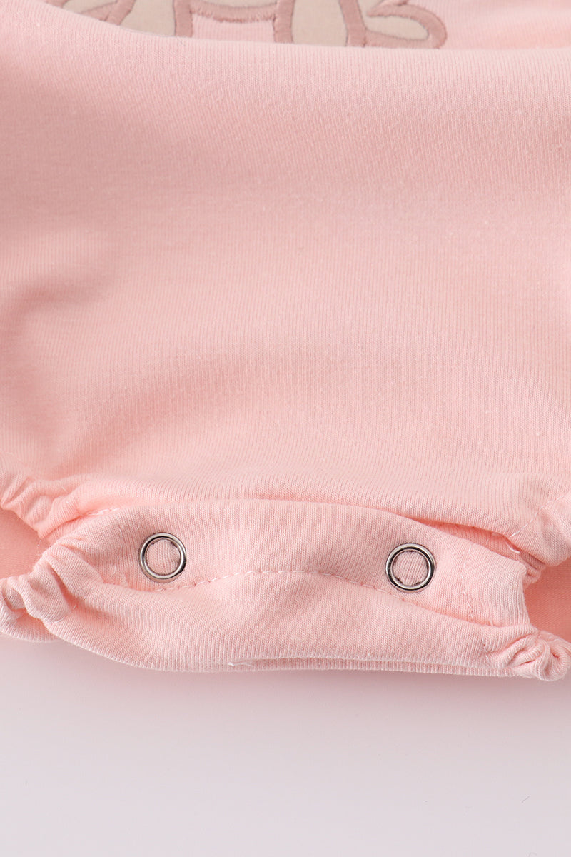 Pink Puppy Birthday Applique Girl Bubble