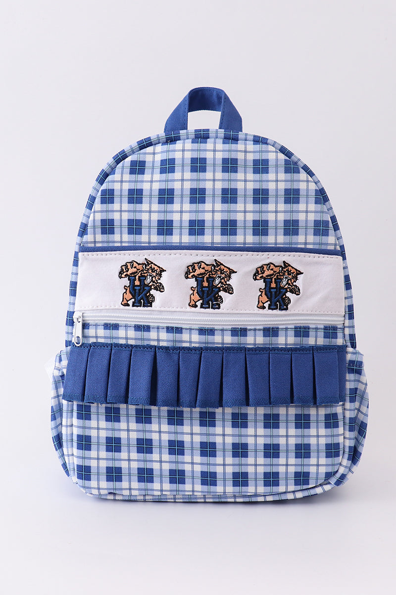 Blue Kentucky Wildcats Embroidery Girl Schoolbag