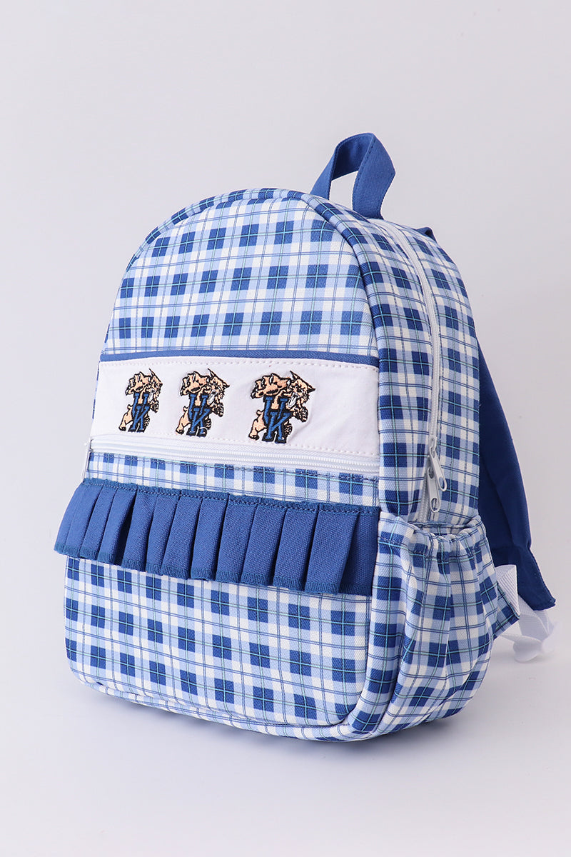 Blue Kentucky Wildcats Embroidery Girl Schoolbag