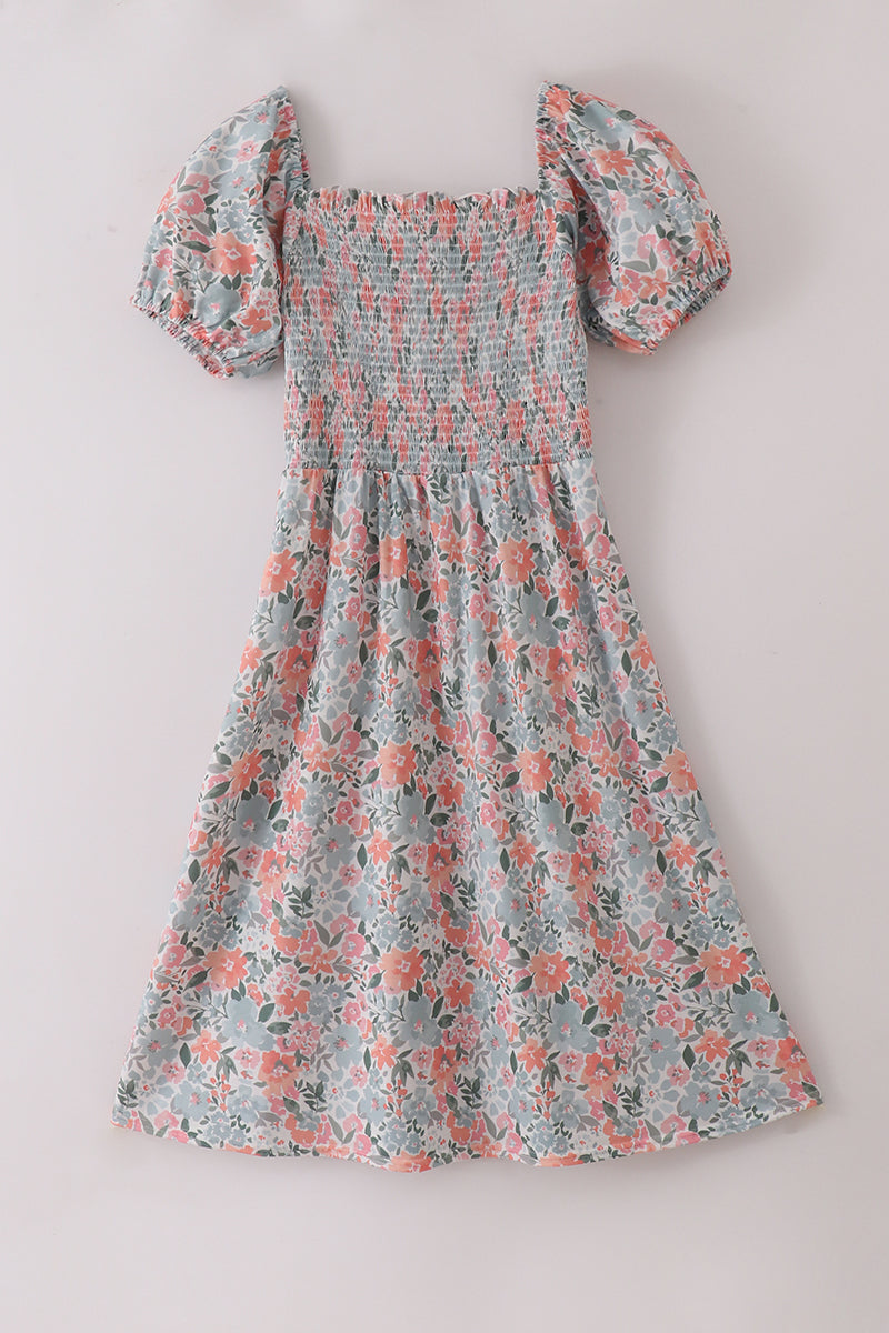 Green Garden Bloom Smocked Mom & Me Dress