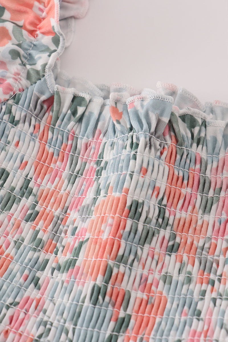 Green Garden Bloom Smocked Mom & Me Dress