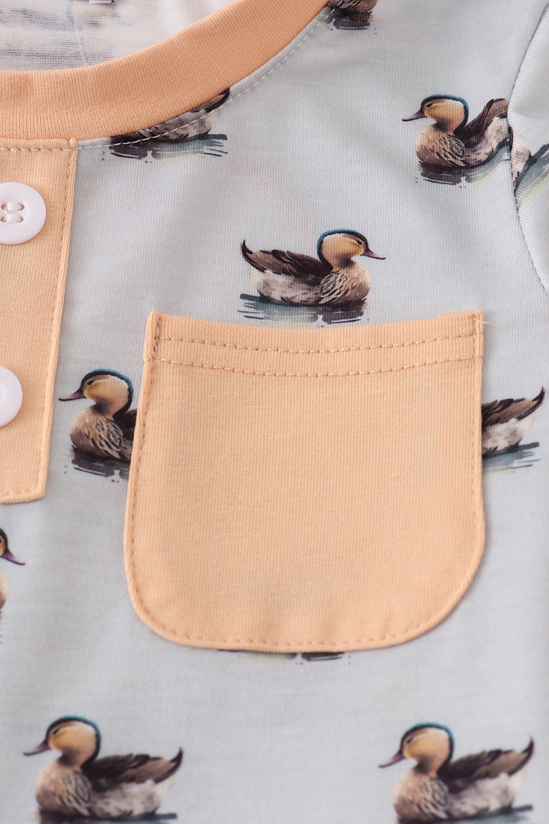 Duck Print Shorts Set