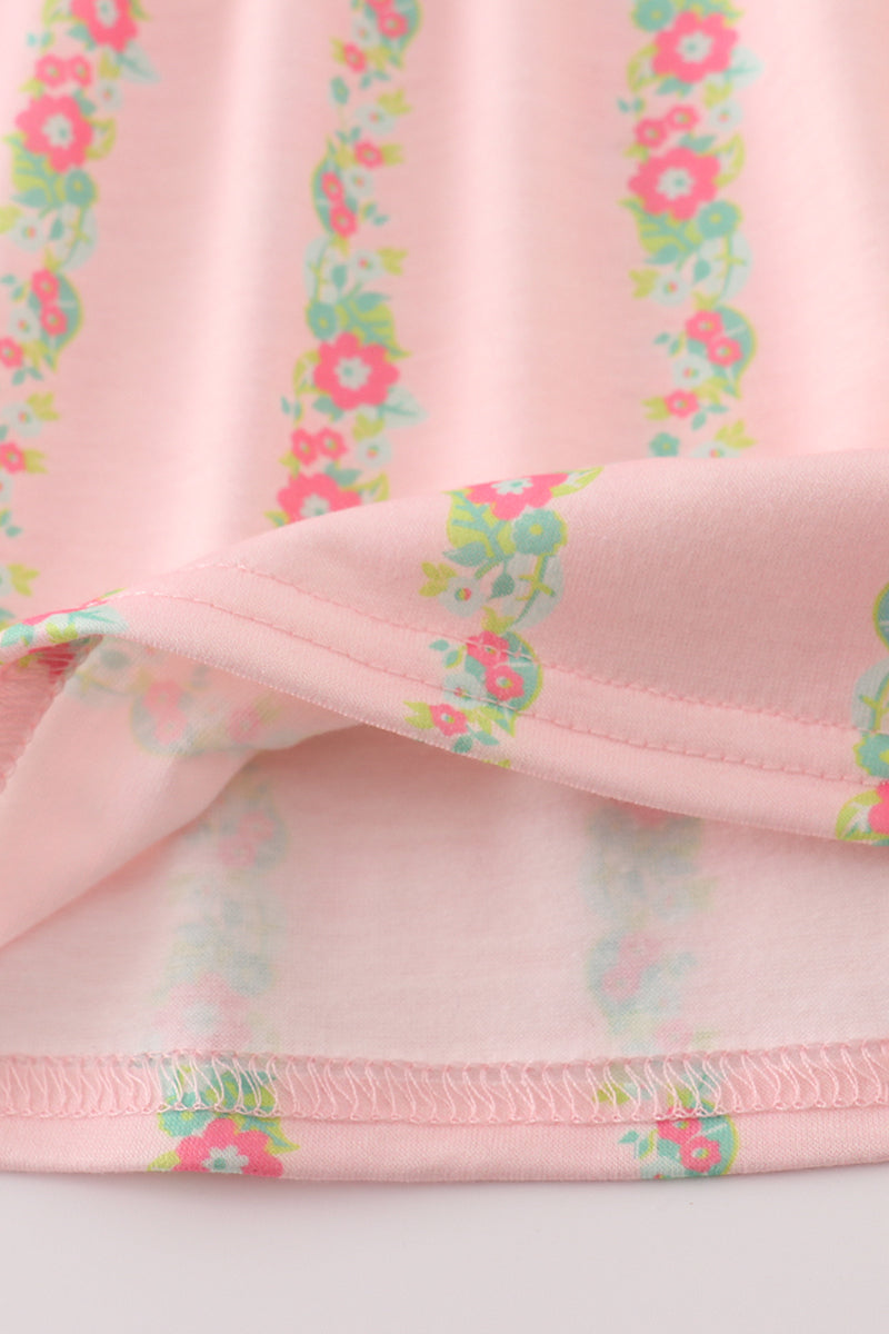 Pink Floral Smocked Mom & Me Dress