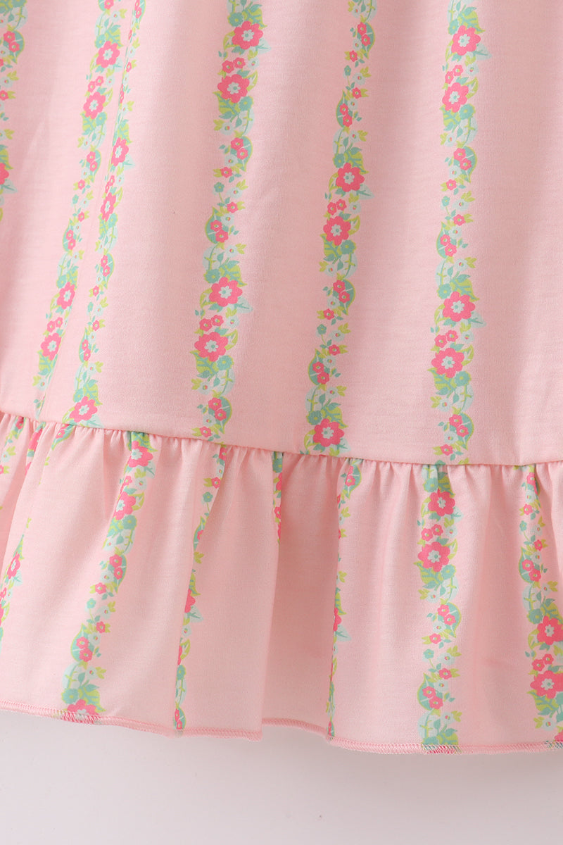 Pink Floral Smocked Mom & Me Dress