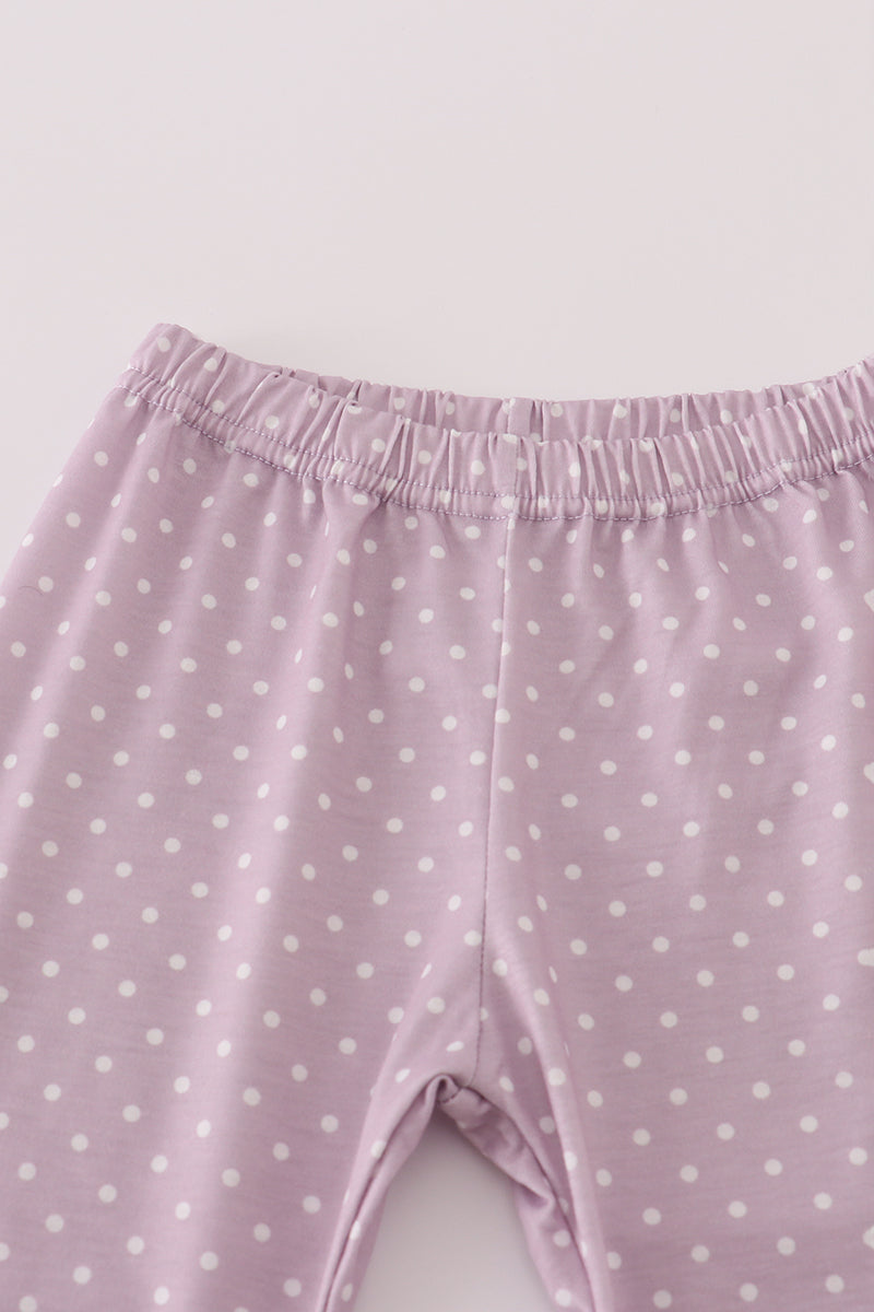Purple Floral Print Ruffle Pants Set