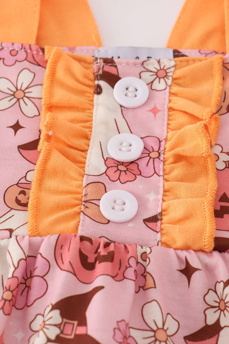 Pink Pumpkin Ghost Ruffle Bubble