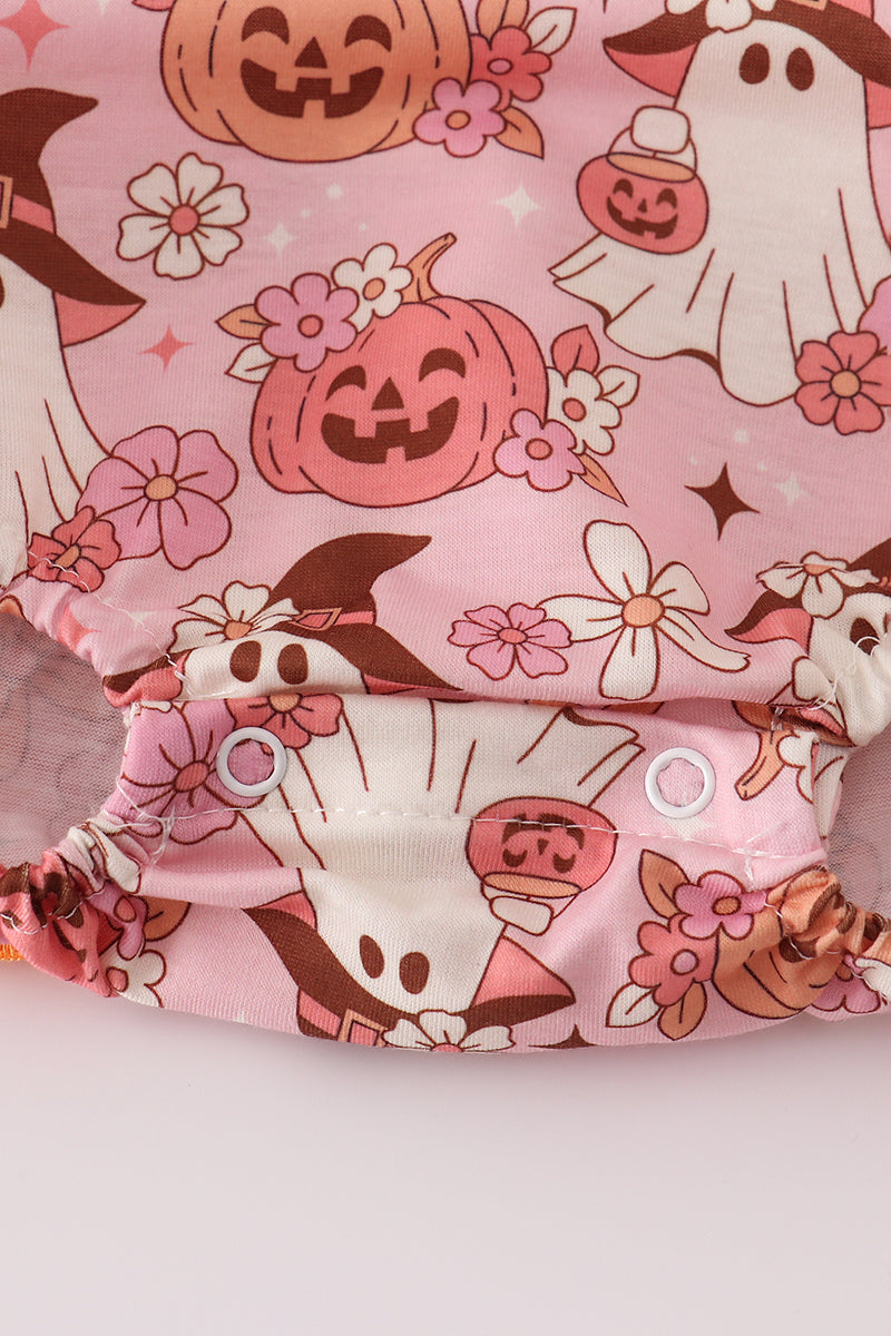 Pink Pumpkin Ghost Ruffle Bubble