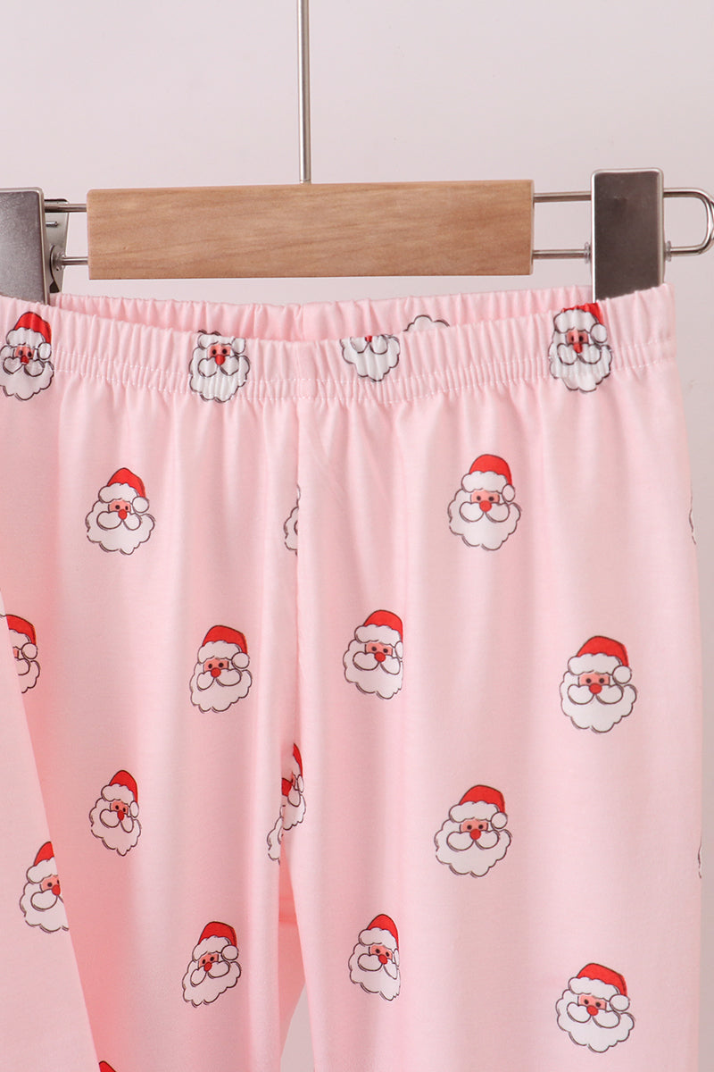 Christmas Santa Claus Print Ruffle Pants Set