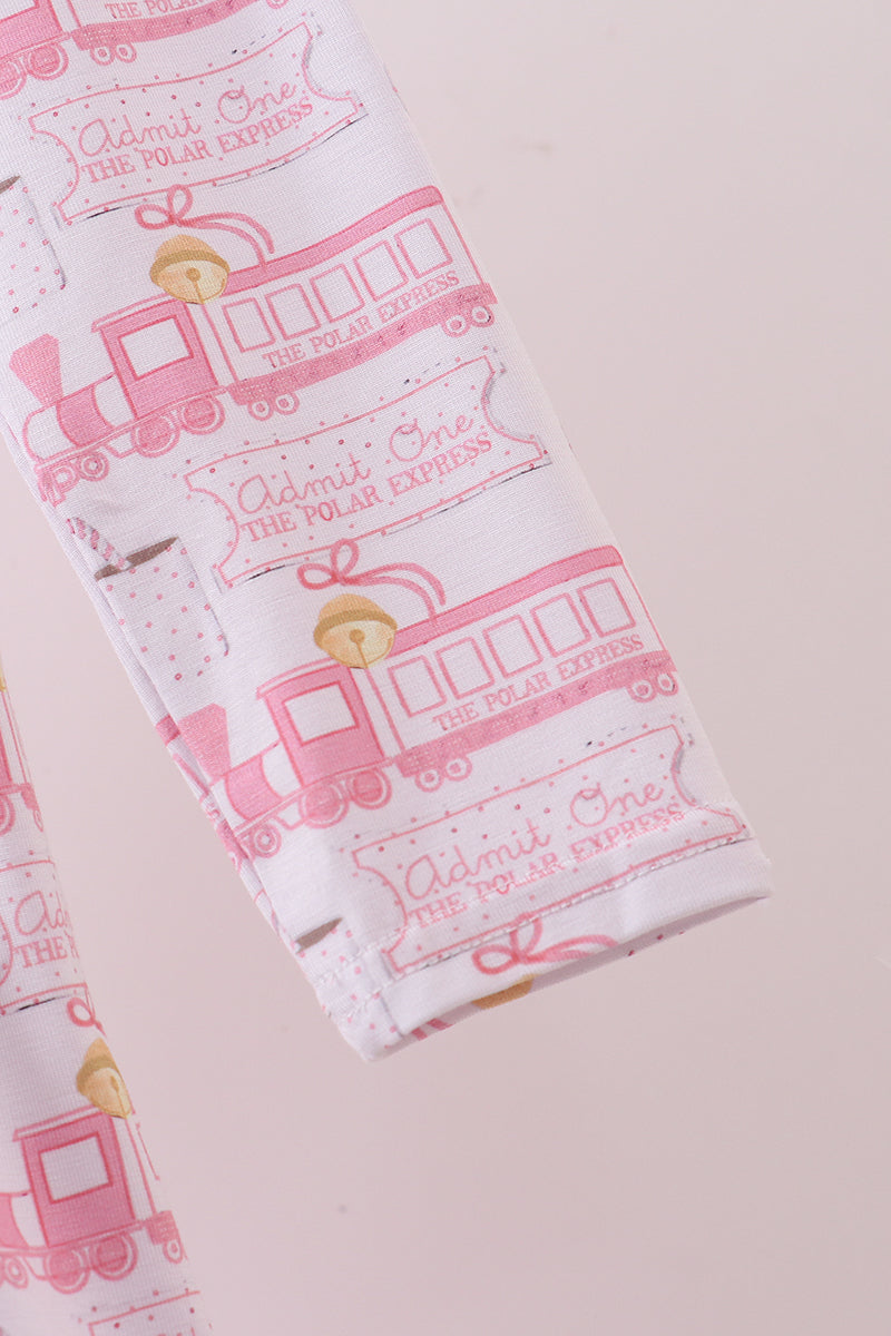 Pink Train Bamboo Pajamas Dress
