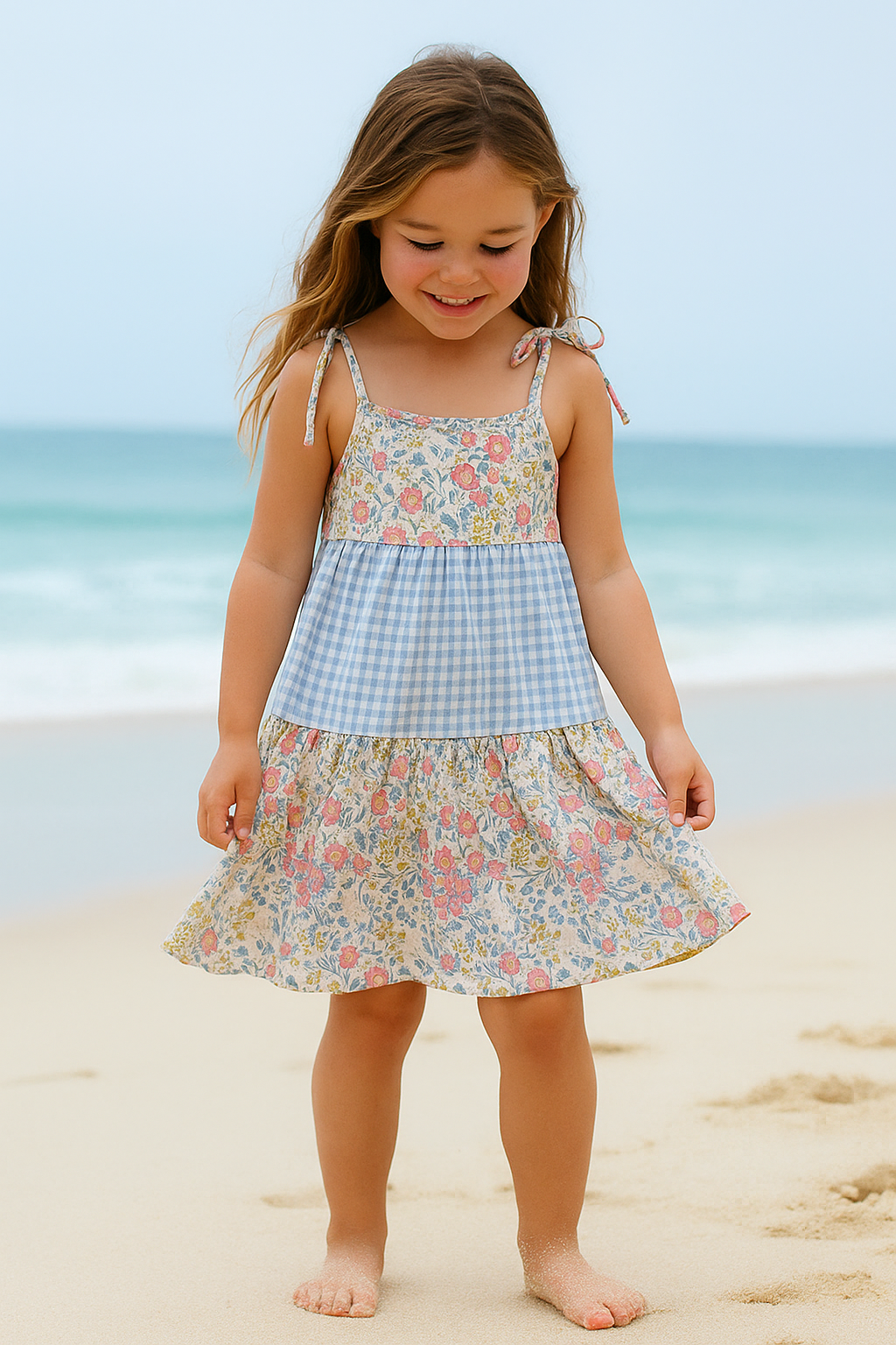 Pastel Wildflowers Print Mom&Me Tiered Dress