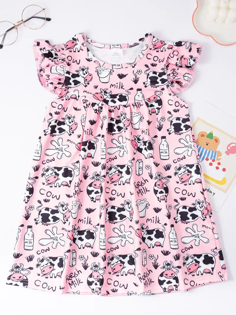 Pink Cutie Cows Dress Maddie and Finley Pink Cutie Cows Dress Maddie and Finley