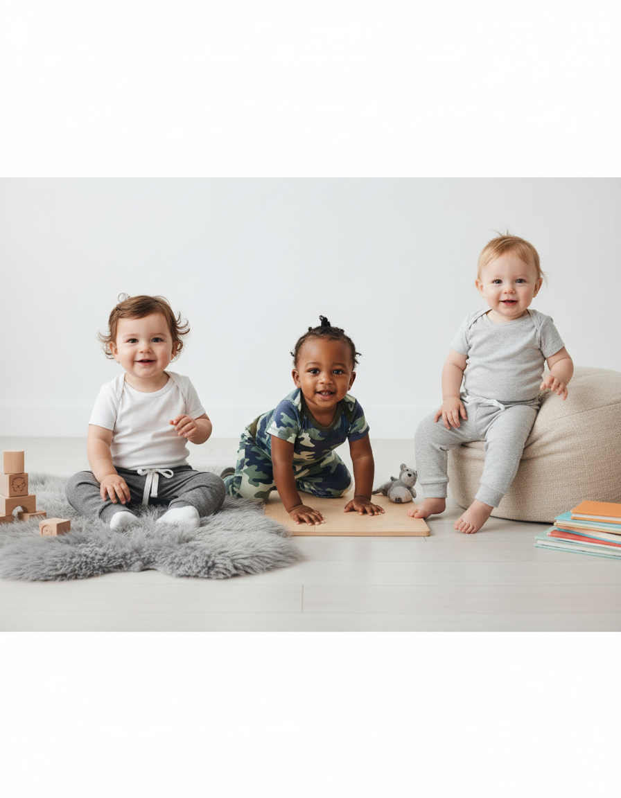 Boy's 3-pc Pant Set Camo/Gray