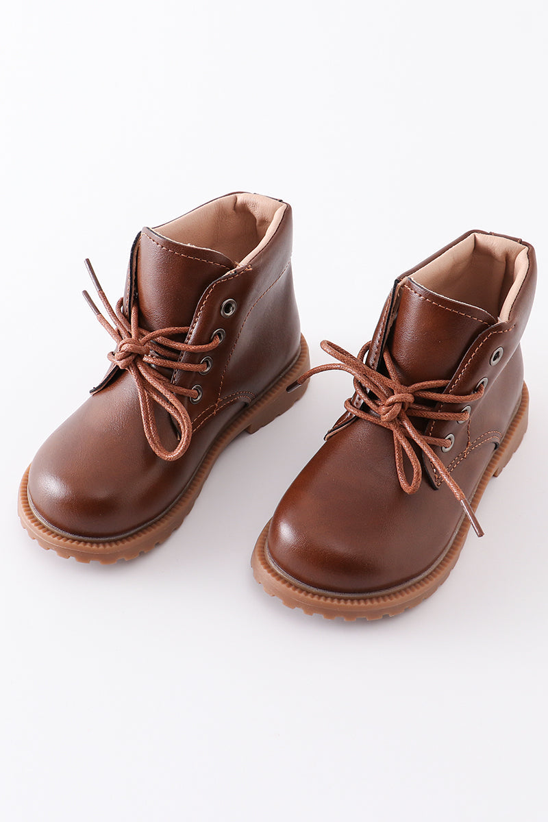 Brown Lace Up Bootie