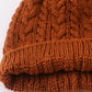 Rust Cable Knit Pom Pom Beanie Hat Baby Toddler Adult