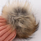 Coral Pink Knit Pom Pom Beanie Hat Baby Toddler Adult
