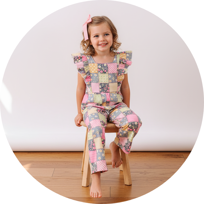 Yellow Floral Checkered Ruffle Jumpsuit