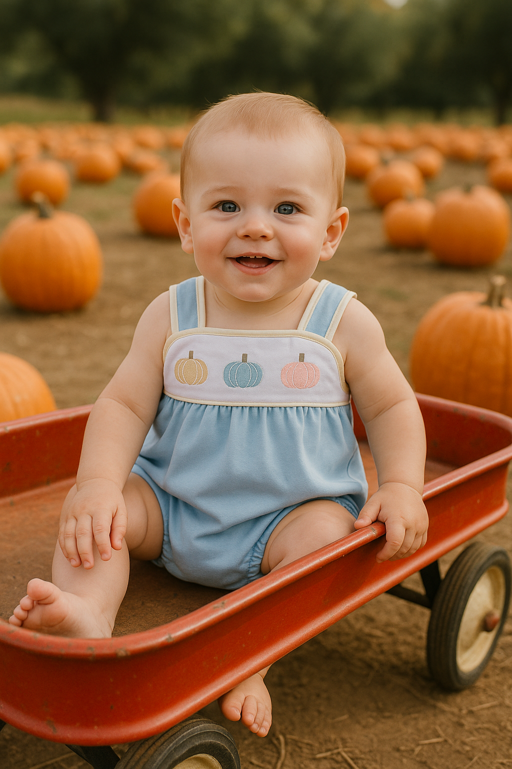 Blue Pumpkin Embroidery Bubble