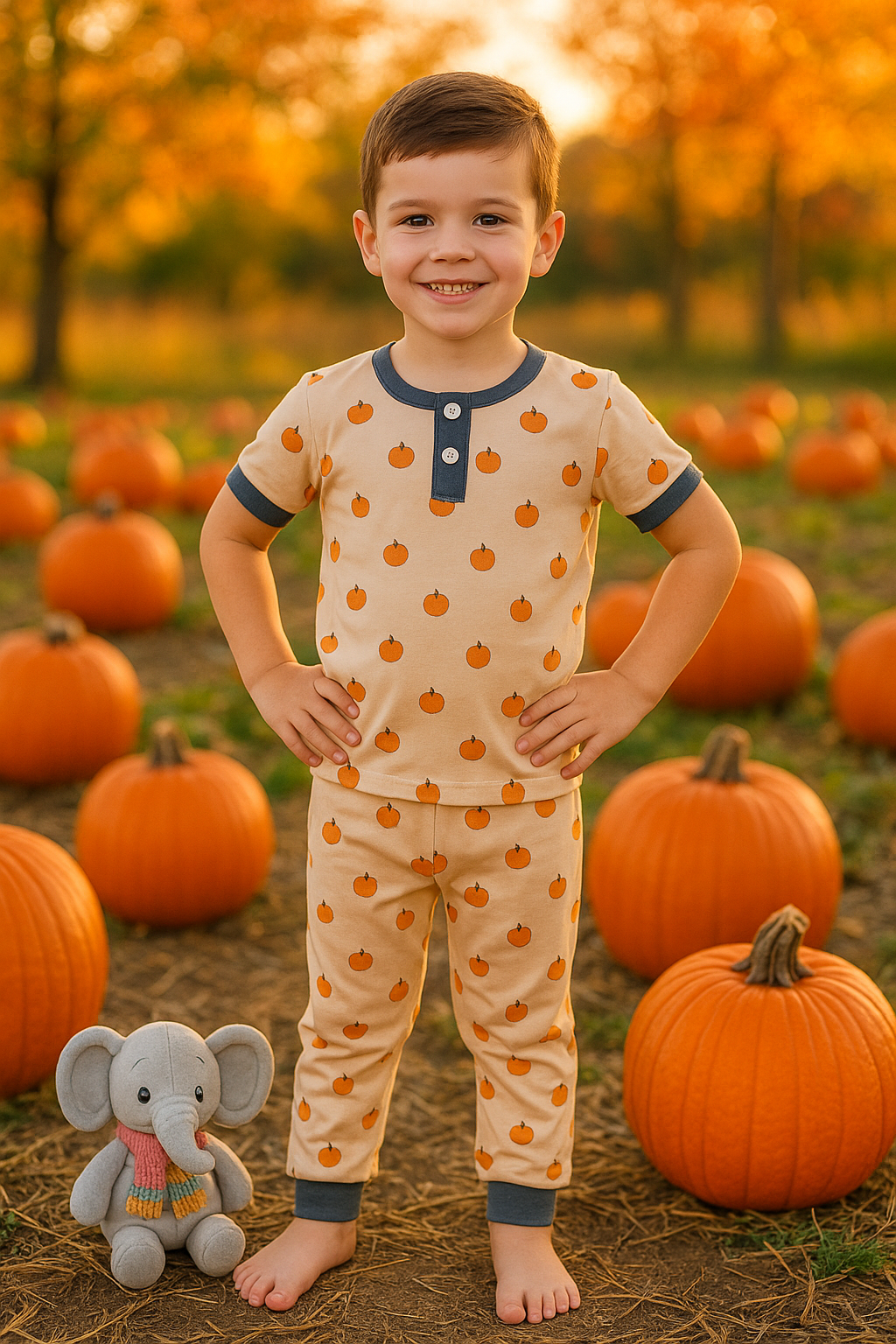 Khaki Print Pajamas Set
