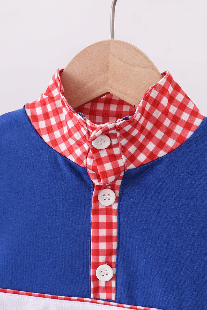 Blue Character Pull-over Top