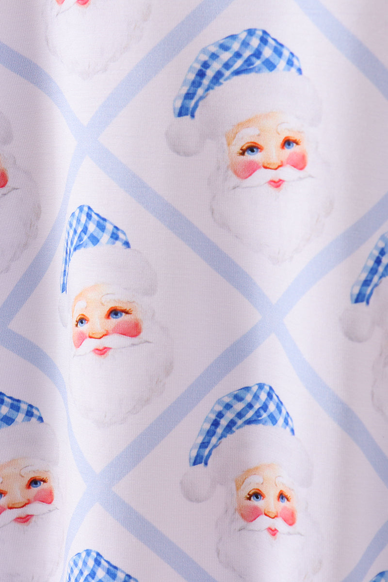 Blue Santa Claus Bamboo Pajama Set