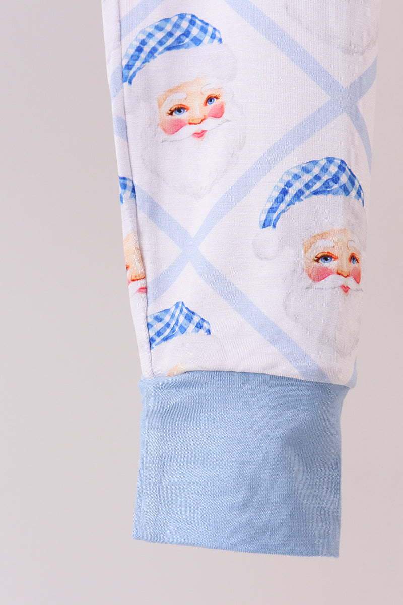 Blue Santa Claus Bamboo Pajama Set