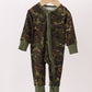 Forest Leaf Camo Bamboo Zipper Romper