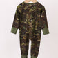 Forest Leaf Camo Bamboo Zipper Romper