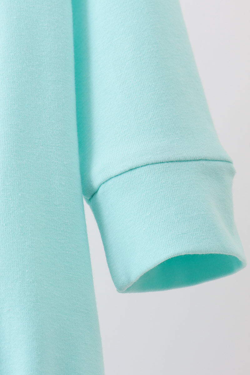 Blue Gingerbread Applique Bubble