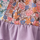 Purple Floral Print Ruffle Girl Set